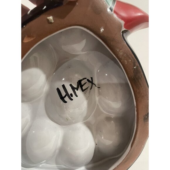 Handmade Talavera Ceramic Chicken Serving egg Dish 10" Colorful Floral Design - Picture 6 of 6